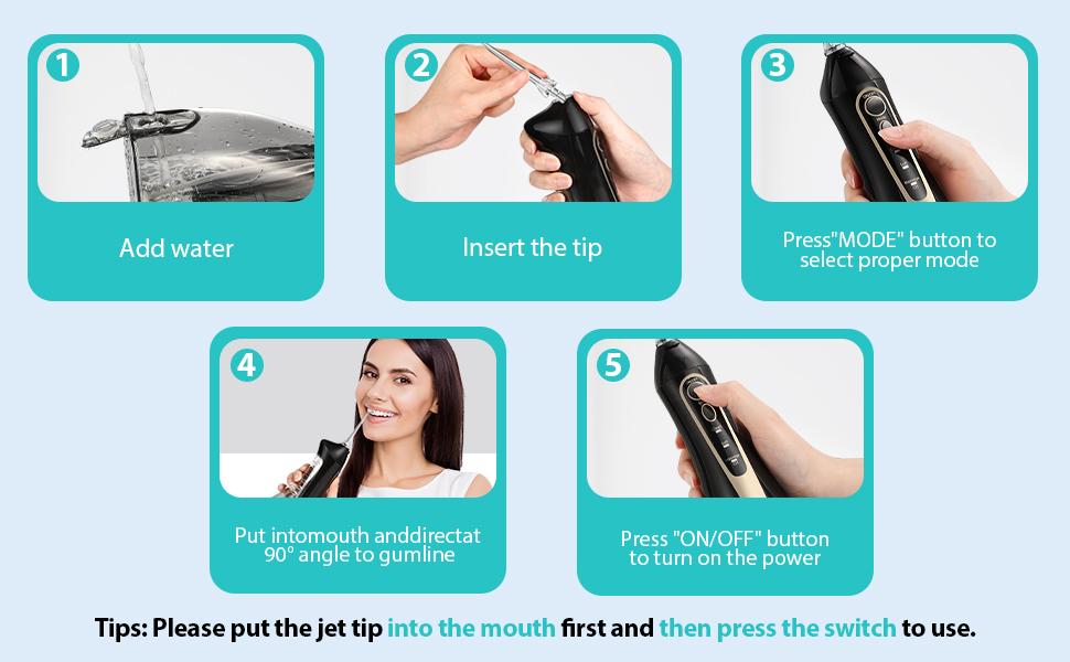 COSLUS CX20 Water Flosser For Teeth Cleane: Portable Cordless Oral Irrigator 300ML, 5 Nozzle,Multimodes, Rechargeable,IPX7 Waterproof for whitening tablets,Tongue Scraper Water Flosser For Braces,water flosser for tonsil stones/tartar, Oral Plaque Remover