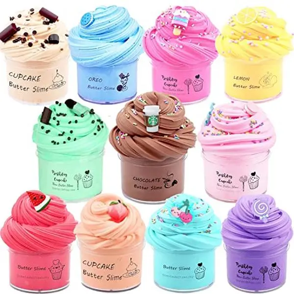 Butter Slime Kit for Girls and Boys 11pack with Scent,Stretchy and Non-Sticky,Stress Relief Fidget Toy,Birthday Gift and Party Favors Easter Basket Stuffers Christmas Party Supplies