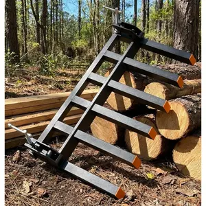 Garvee Heavy Duty Clamp-On Pallet Forks 60 Inch, 4000lbs Capacity with Adjustable Stabilizer Bar, Compatible with Skid Steers, Loaders, Compact Tractors for Efficient Limb Removal