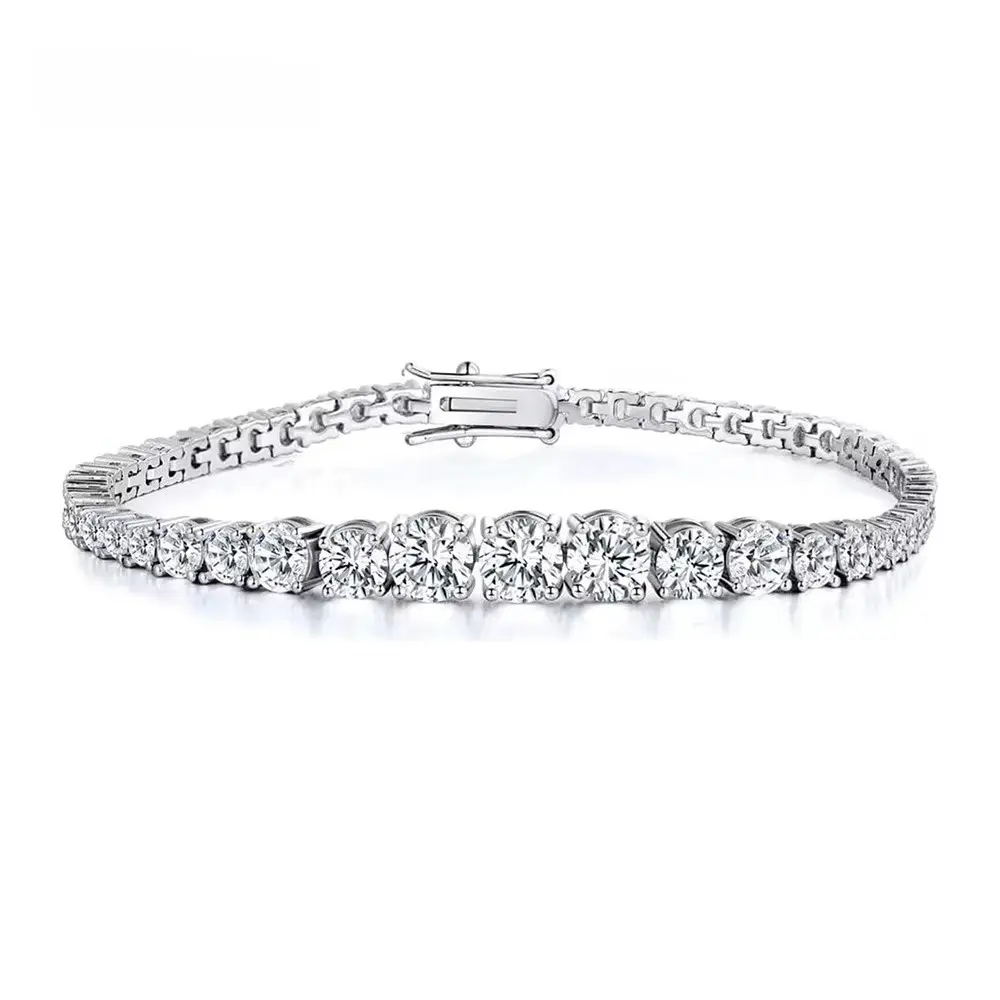 Tennis Lab Diamond Bangle Bracelet Engagement Wedding Bracelets for Women Bridal Trendy Party Jewelry Gift