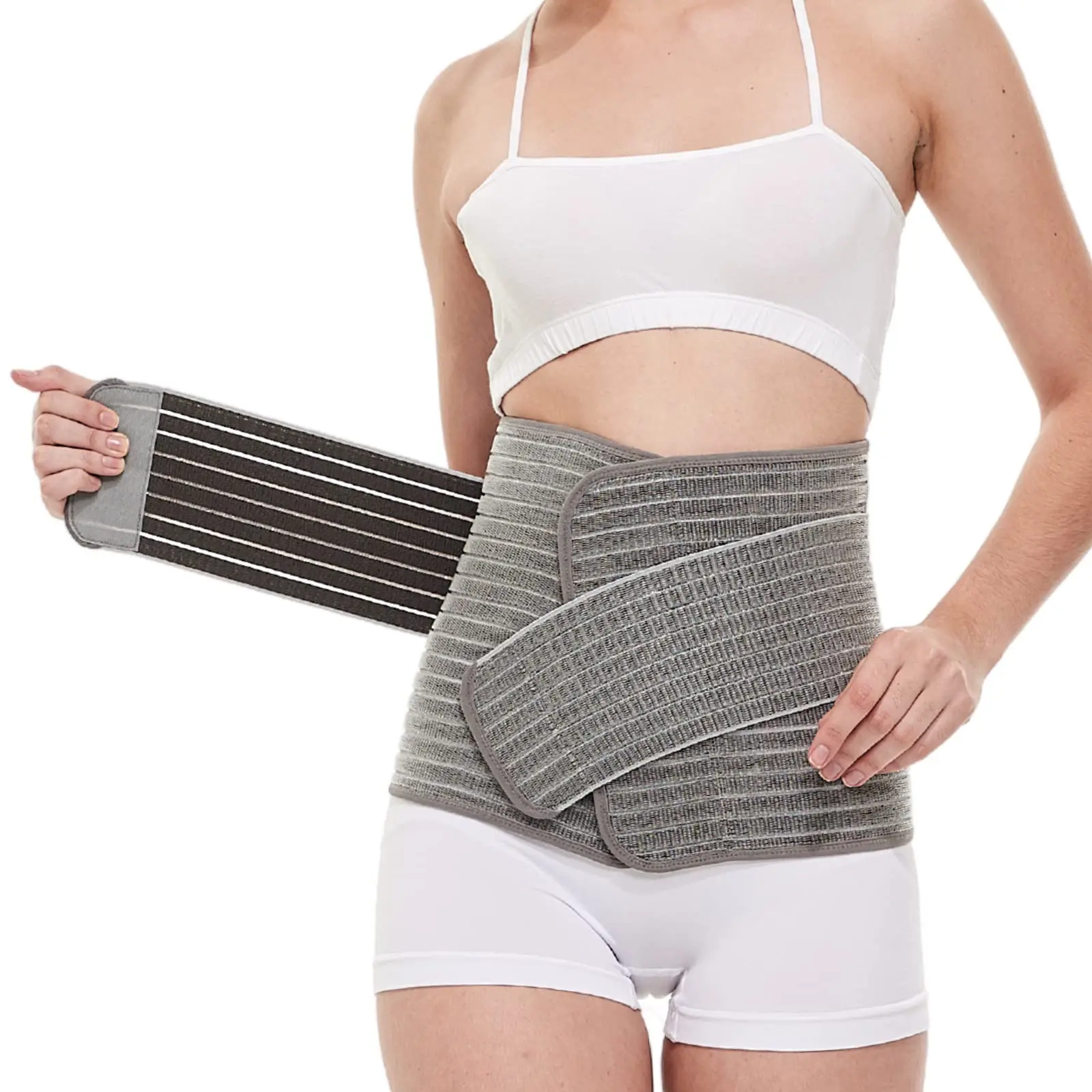Gray abdominal belt bamboo fiber postpartum belt special plastic belt for mothers large size breathable SerenityBamboo Postpartum Support Belt: Recovery Belt in Breathable Bamboo Fiber