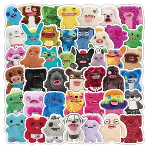 50 pcs Fuffler tooth monster stickers — creative, fun, quirky decals for notebooks, phone cases, water bottles, and skateboards