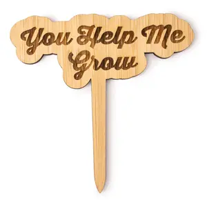 Bamboo Premium Stake Signs - You Help Me Grow Decor