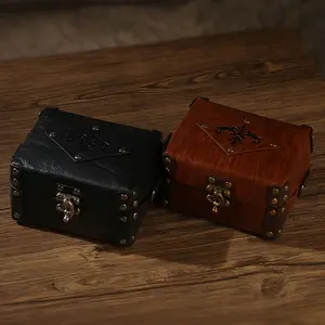 Vintage Alchemist Box with 12 Cork Potion Bottles Portable Messenger Bag for Jewelry Dice Storage Renaissance Costume Accessory for Halloween Cosplay