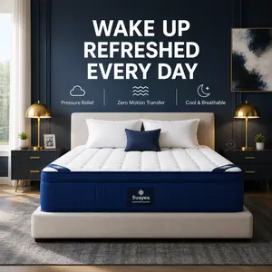 FANSACE 12/14/16 inch Queen/California King Size Sleek Series Mattress in a Box with Box Delivery, Medium-Firm Hybrid with Pocket Springs & Gel Memory Foam, Strong Edge & Lumbar Support, Cloud Quilt Feature, Cool Breathable Mattress