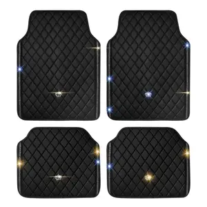 Rhinestone Decor Car Floor Mat, 4 Counts/Set Car Interior Anti-slip Floor Mat, Universal Car Interior Accessories for Women & Men, Car Floor Protector, Car Accessory