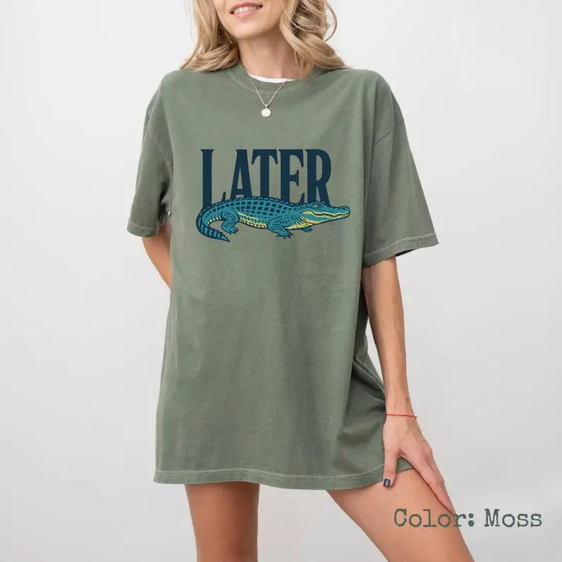 Later Gator Shirt, Comfort Colors Funny Alligator Shirt, Southern Saying Tee, Retro Gator Shirt, Florida Graphic Tee,Sarcastic Animal Shirt