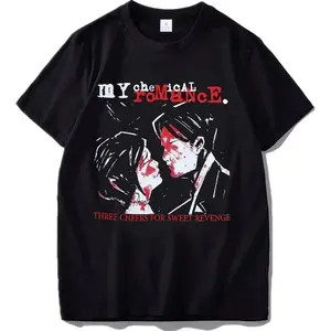 My Chemical Romance Three Cheers For Sweet Revenge T-Shirt, MCR Emo Rock Band Graphic Tee, Vintage 2000s Emo Merch, Unisex Cotton Short Sleeve Shirt for Men Women, Alternative Rock Concert Gift