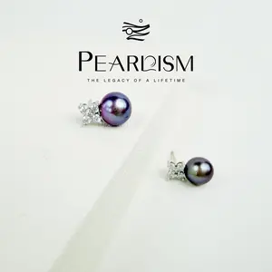 【Adee】PEARLISM Dainty Everyday Edison Pearl Earrings | 7.5-8.5mm Silver CZ Hypoallergenic-AFEE020