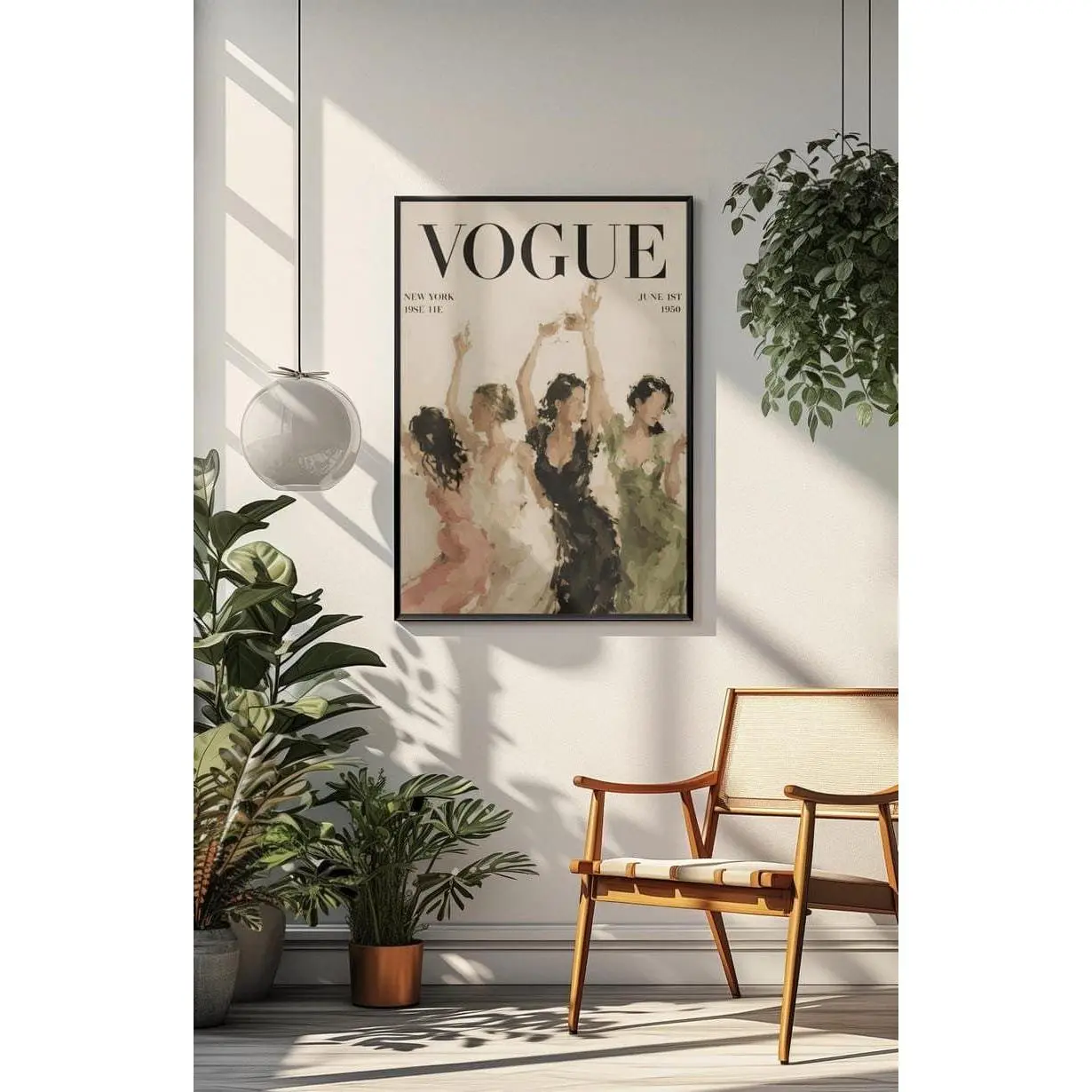 Artistic Champagne Vogue Anime Poster - Eco-Friendly Paper Decor Print with Graphical Hearts, 12x18/18x12 in Painted Elegant Women's Photo, Multiple Sizes Home Decoration for Chic Dorm, Dining Room Fantasy Anime Gift Idea