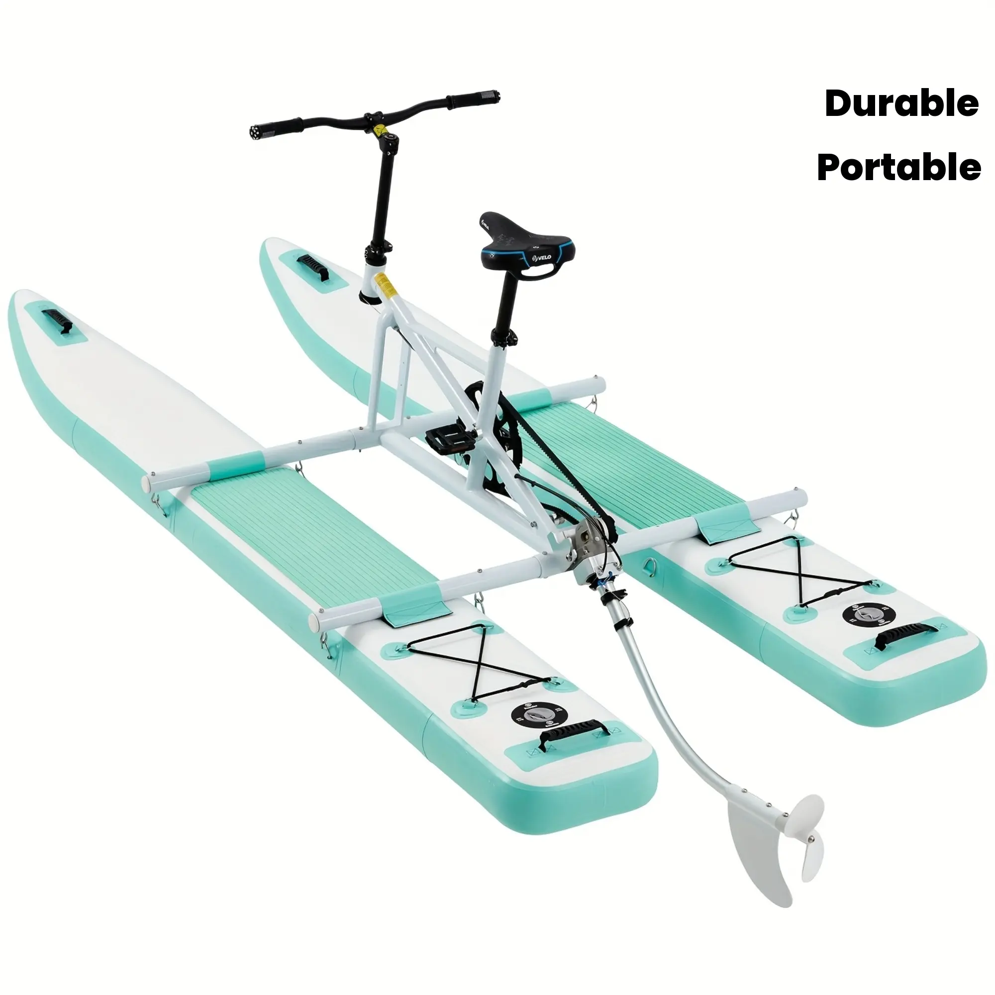 Inflatable Water Bike, 2-in-1 Kayak Bikeboat Hybrid, Portable & Durable PVC And EVA Material, Includes Bike System, Dual Air Pump, Repair Kit & Carry Bag, Perfect for Lakes, Rivers & Beaches