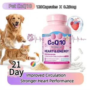 【LickWell】 Coenzyme Q10+21 Day Strengthening Heart Function and Improving Blood Circulation - Taurine Cat and Dog Supplement | Heart and Energy Support | Daily Care Antioxidant Formula | 120 Capsules