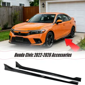MUTUSAISI Side Skirts Rocker Extension Blades Panel Splitter Winglet Fit for Honda Civic Sedan Hatchback 2022-2026 Accessories, Modulo Style Air Dam Chin Body Kit Underbody Lip Exterior