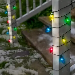 Touch of ECO TOE325 Holiday Big Lite Outdoor Solar Powered 12 LED Christmas String Light - Multi Color, Ornaments, Traditional, Decor, Garden
