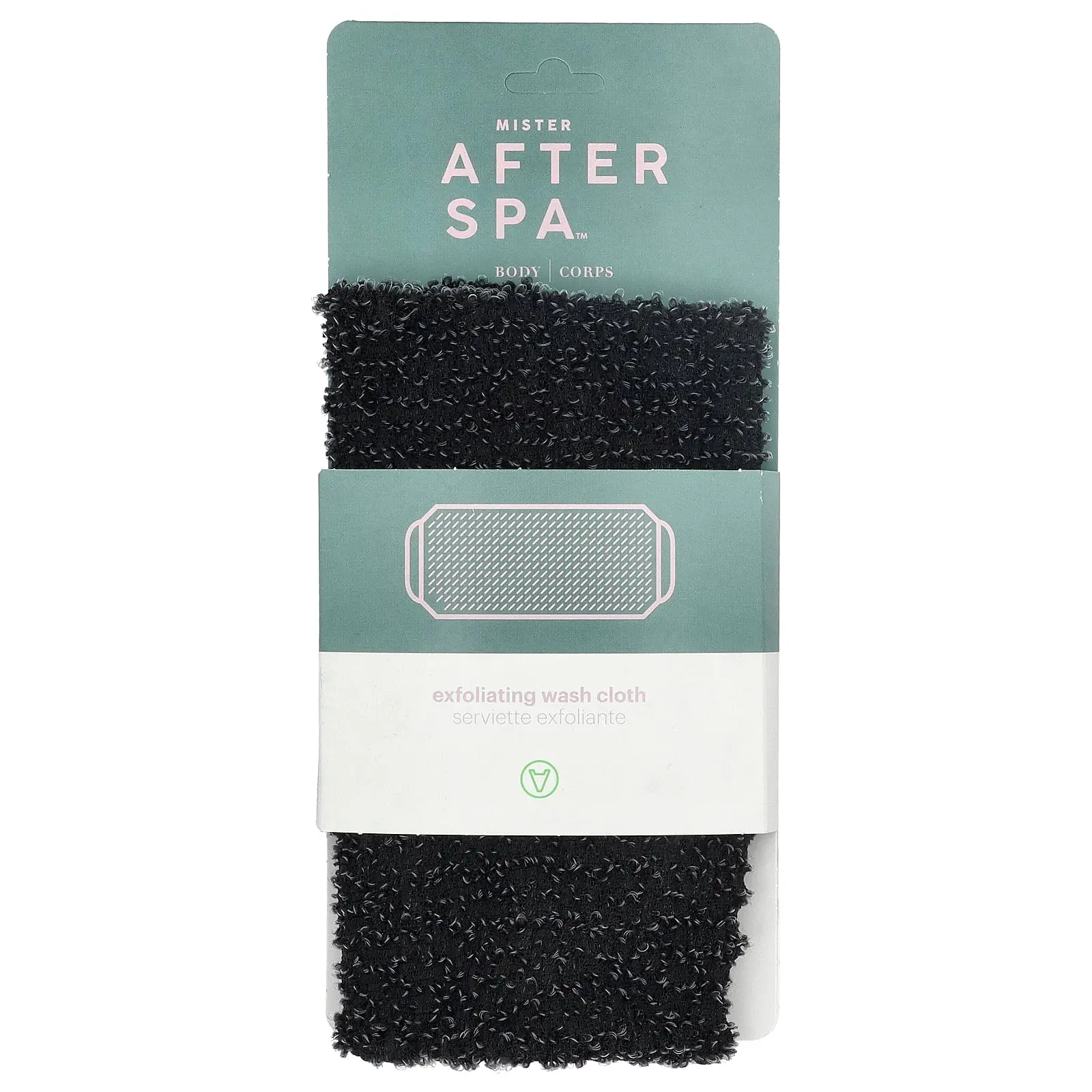 AfterSpa Exfoliating Wash Cloth, Black, 1 Wash Cloth