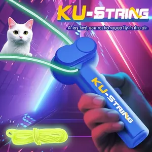 A creative electric rope-launching toy, equipped with 2 glowing ropes, a USB-charging handheld launcher, suitable for both indoor and outdoor use, and can also be used to entertain cats. It is an excellent stress-relieving toy.
