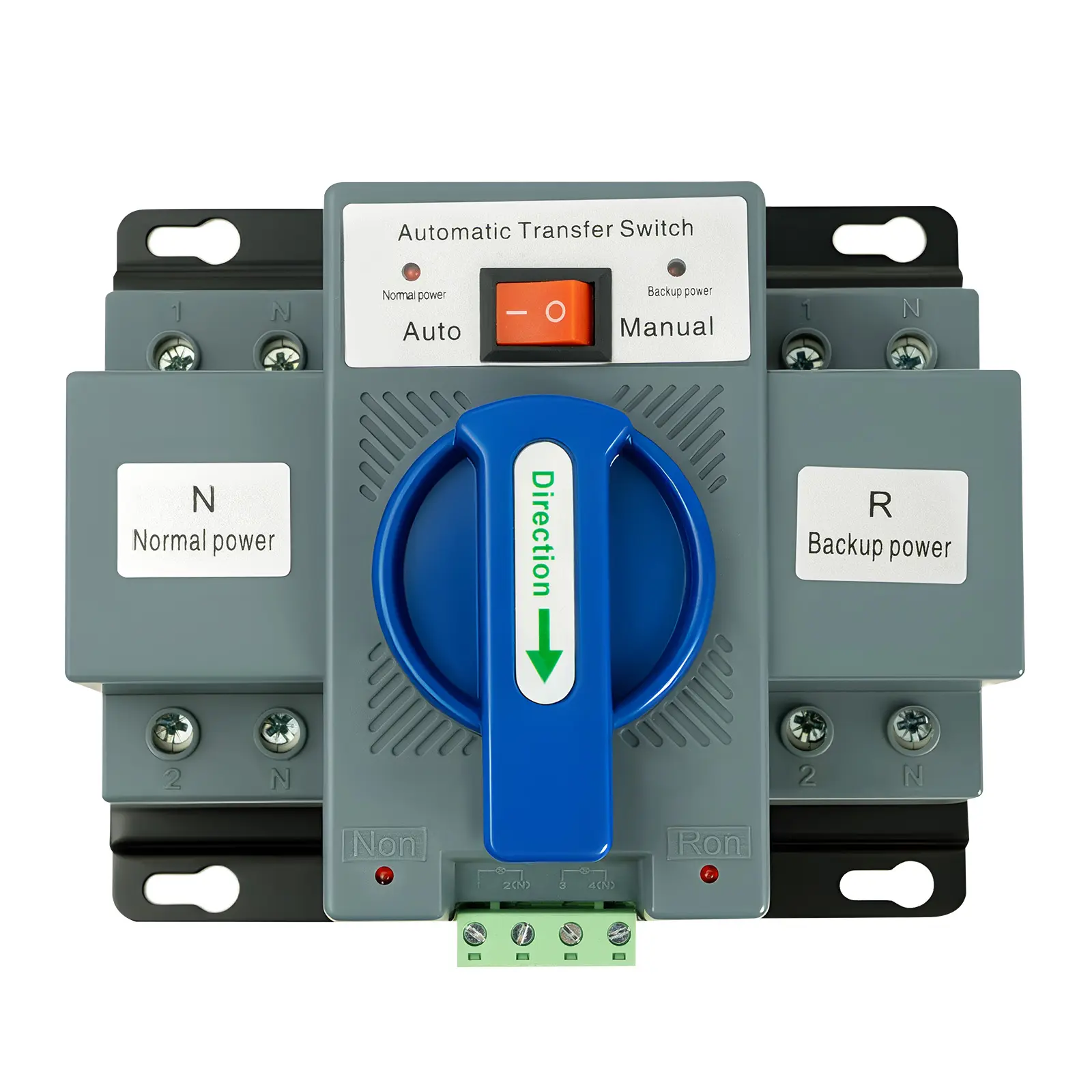 2P 63A Dual Power Automatic Transfer Switch (ATS) - GCQ2-63/2 Generator Changeover, Wall-Mount Switching System for 110V Home Backup Generators, Auto/Manual Mode, 2s Fast Switching, Pure Copper Motor, Suitable for Banks/Elevators