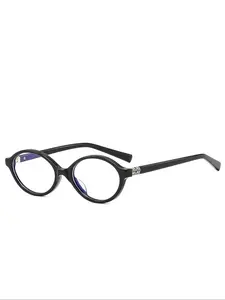 Unisex Simple Style Plain Color Oval Frame Eyeglasses, Trendy Casual Eyeglasses for Everyday Use, Fashion Accessories for Outdoor Activities