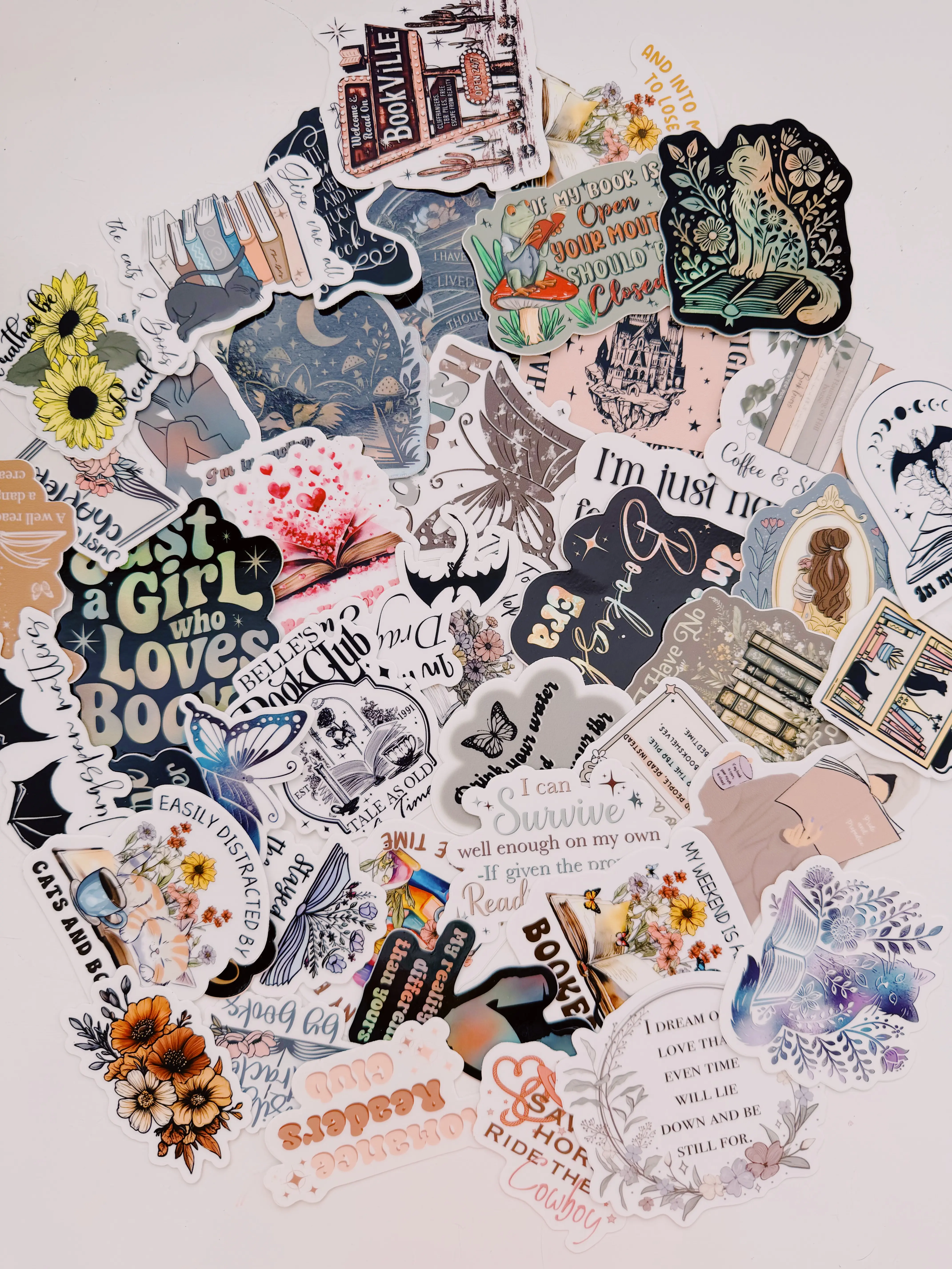 Bookish Kindle Stickers Bundle - 20 Unique Mystery Stickers for Readers Personalize Your Kindle with Themed Stickers Perfect for Book Lovers