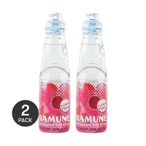 2 Pack MIZUHO Lychee Flavor Ramune Soda - 200ml Each | Japanese Sparkling Drink