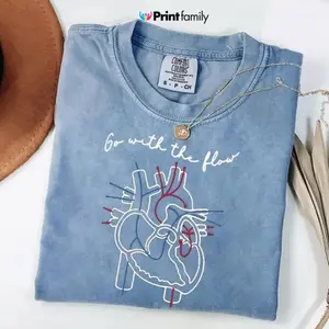 Comfort Colors Anatomical Heart Nurse T-Shirt Funny Cardiology Tee, Med Student Gift - Printfamily