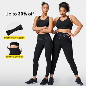 GLOWMODE FeatherFit-Sculpt Snatch It Tummy Control Pocket Soft Silicone Waistband Leggings