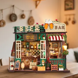 DIY Book Nook Kit 3D, Wooden Puzzles, Wooden Handmade Puzzle, Handcrafted Decorative Model for Bookshelves, Ideal Gift for Birthdays and Holidays