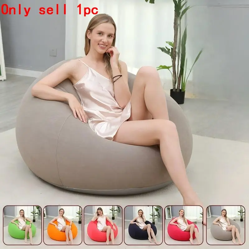 1pc Ball-Shaped Inflatable Sofa, Single Person Inflatable Couch, Foldable Home Outdoor Leisure Air Chair, Comfortable Relaxation Seat, Folding Floor Couch, Lazy Floor Sofa, Lounge Couch, Boneless Floor Sofa, Indoor Lounge Furniture
