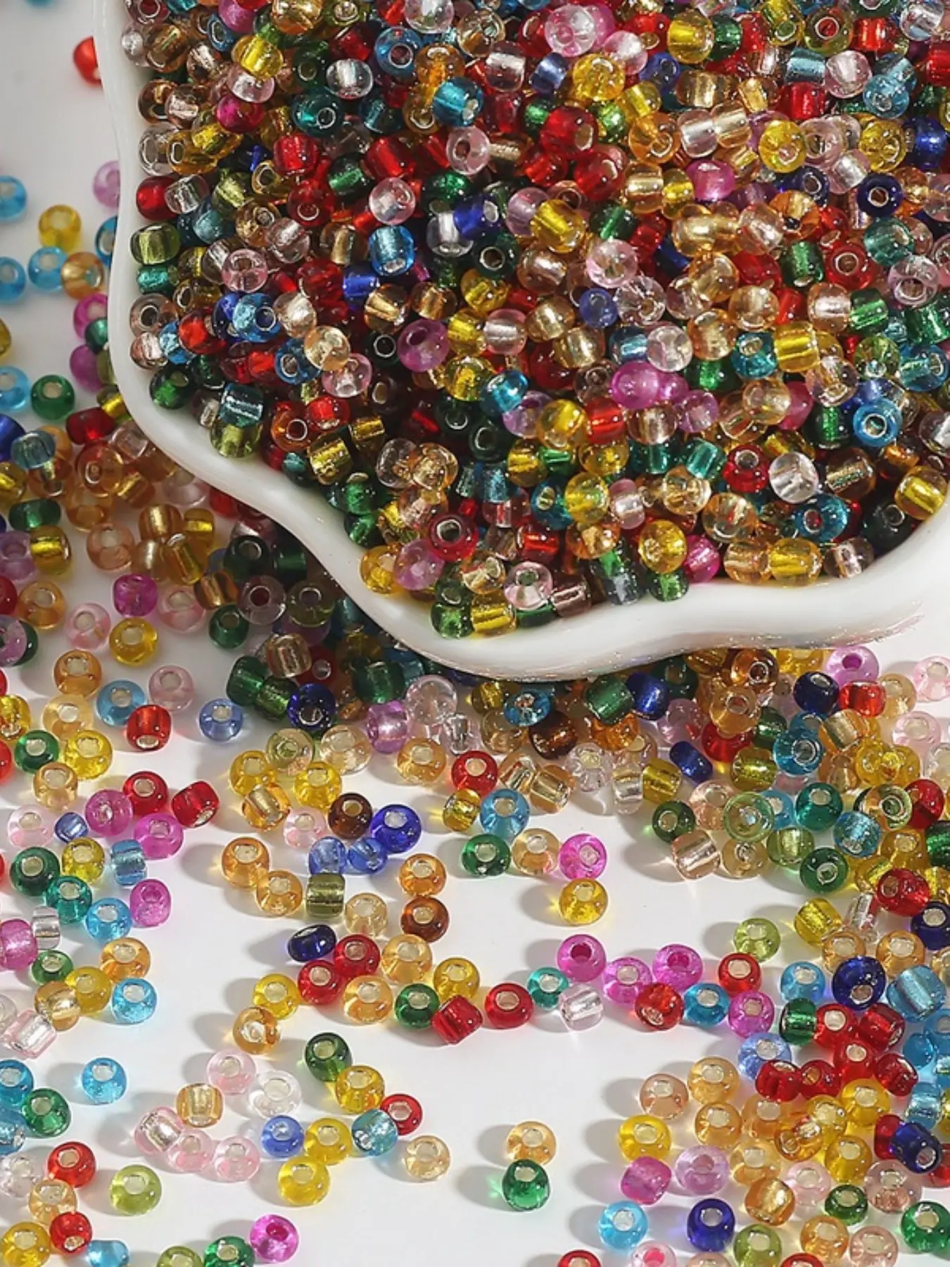 500pcs 4mm Silver Color Glass Beads, Synthetic Beads, Craft Beads, DIY Mix Beads, DIY Jewelry Making Supplies, Handmade Earrings Bracelets Necklaces Accessories