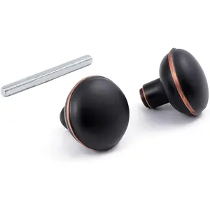 Vintage Style Door Knob Set with Spindle, Antique Oil Rubbed Bronze Door Knob Replacement Set for Interior Doors