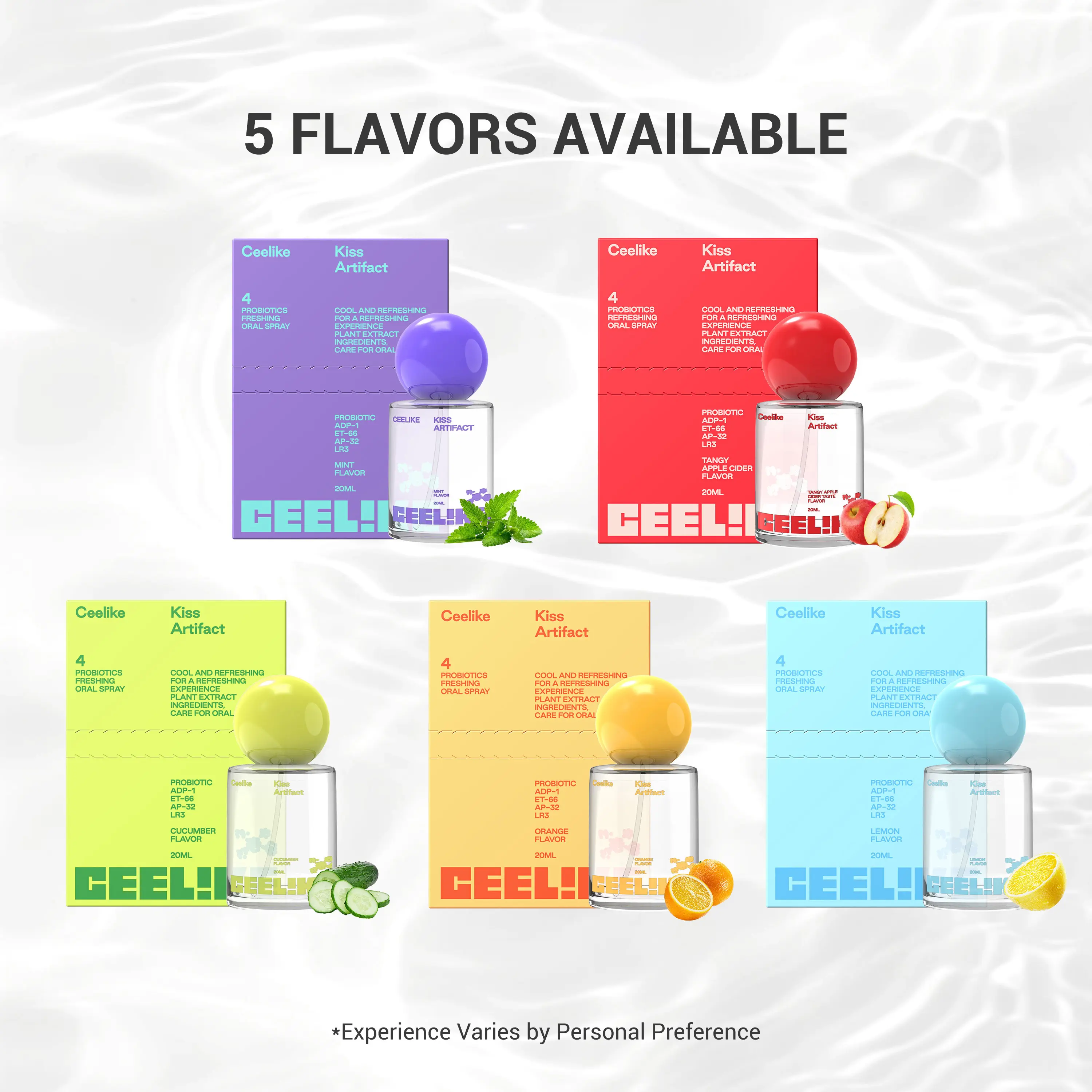 CEELIKE Oral Spray 20ml – Sugar-Free, Portable Breath Freshener in Four Flavors for Lasting Freshness and Oral Care