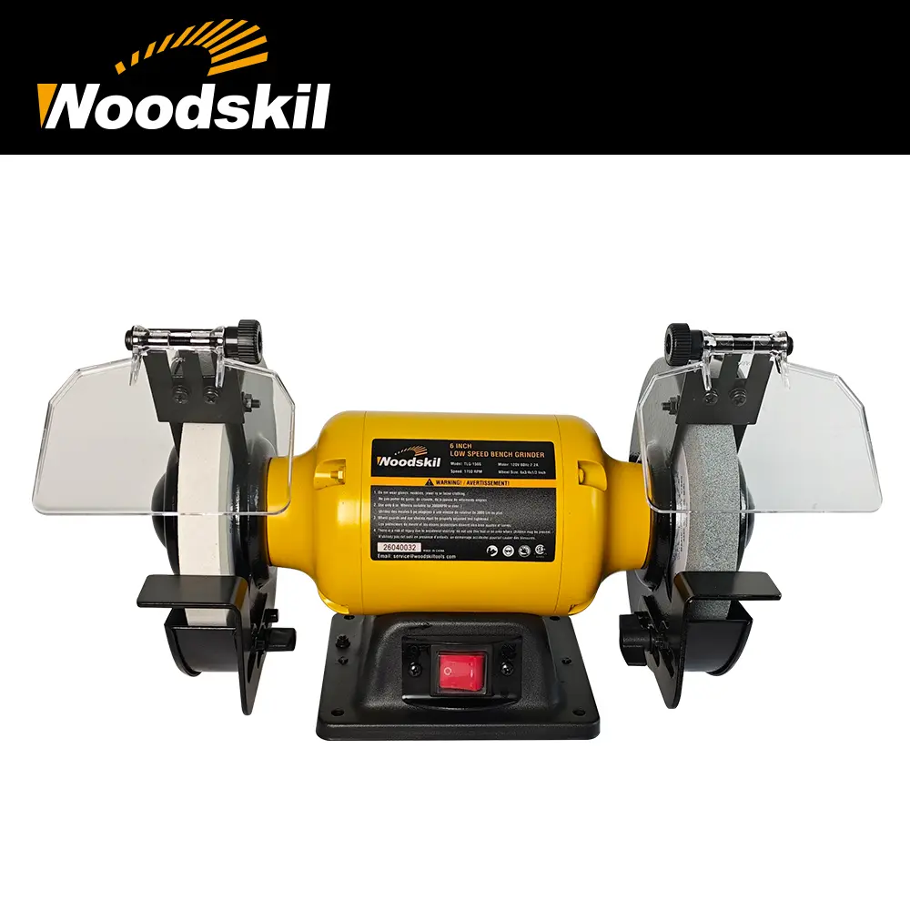 Woodskil 6 inch 1/3HP Low Speed Bench Grinder, 1750RPM Table Grinder for knife, TDS-150S