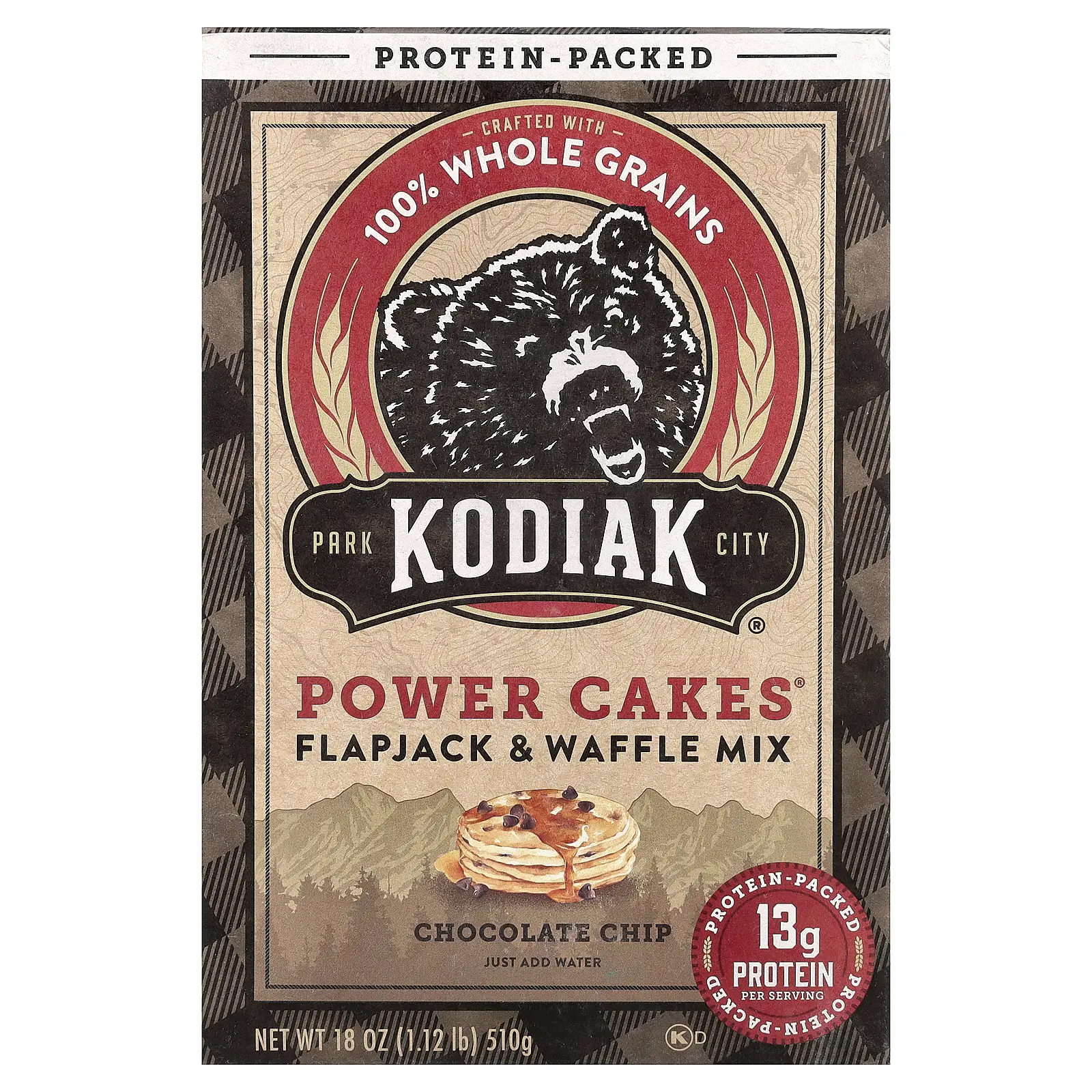Kodiak Cakes Power Cakes®, Flapjack & Waffle Mix, Chocolate Chip, 18 oz (510 g)
