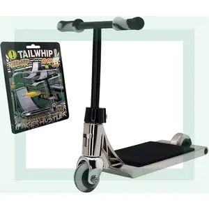 Finger Scooter Metal, Durable Mini Scooter for Incredible Tricks, Compatible with Tech Deck Fingerboards, Bikes & Skatepark, Improve Hand Motor Skills, Perfect Toy for Kids & Adults, Chrome(Gag Toys & Practical Jokes)(Gag Toys & Practical Jokes)