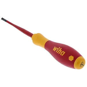 Wiha Tools 32049 Insulated SlimLine Slotted Screwdriver, 4 mm x 100 mm