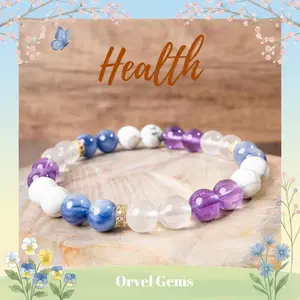Vitality Healing Crystal Bracelets, Ideal for Fitness Enthusiasts, Athletes, and Recovery Seekers ，Healing Crystal Jewelry，Gift for Him & Her，Couples, and Friends ，Health Boosting Bracelet， Ideal for Daily Wear, Meditation, Gift