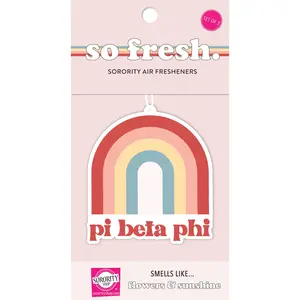 Pi Beta Phi Rainbow Retro Air Freshener - Flowers & Sunshine Scent