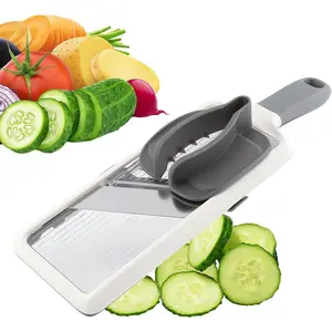 Multi Handheld Mandoline Slicer with Adjustable Stainless Steel Blade-Vegetable Grater, Cucumber Slicer-Cheese Grater