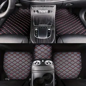 5-Piece Universal Fit PU Leather Waterproof Floor Mats, Durable Car Mats for Most Vehicles, All Weather Protection with Easy To Clean Non-Slip Design, Car Mat Set