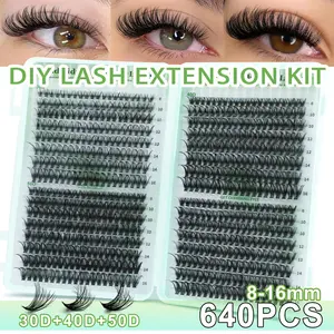 DIY False Eyelash Extensions, Falsies Eyelashes, Natural Look, Dense D Curl Lashes, Mixed Length, Non-Toxic, Home Use, Suitable for Various Makeup Styles, High Quality Eyelashes, Wispy Lashes, Lightweight