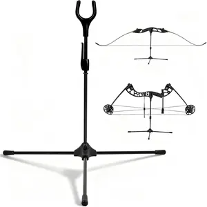 Archery Bow Stand - 14.6" Height Lightweight Bow Stand, Foldable Bow Rack Holder Legs for Recurve Bow Compound Bow Longbow