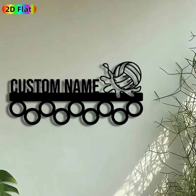 1pc Custom Name Volleyball Metal Wall Art, Personalized Volleyball Statue Mural, Intricate Craftsmanship, Perfect for Graduation, Housewarming Decor, Perfect for Bedroom Living Room Game Room Decor, Ideal Gift for Volleyball Enthusiasts.