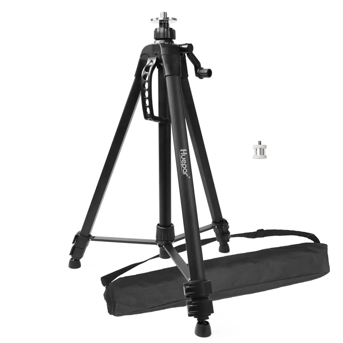 Huepar Heavy Duty Survey Tripod TPD16 - 22"-62" Extendable Construction Tripod, Crank Lift Aluminum Laser Level Accessory, 8"-11" Flat Head, 1/4"-11 & 1/4"-20 Screw Adapters, Compatible with Laser Level Poles & Camera Gear