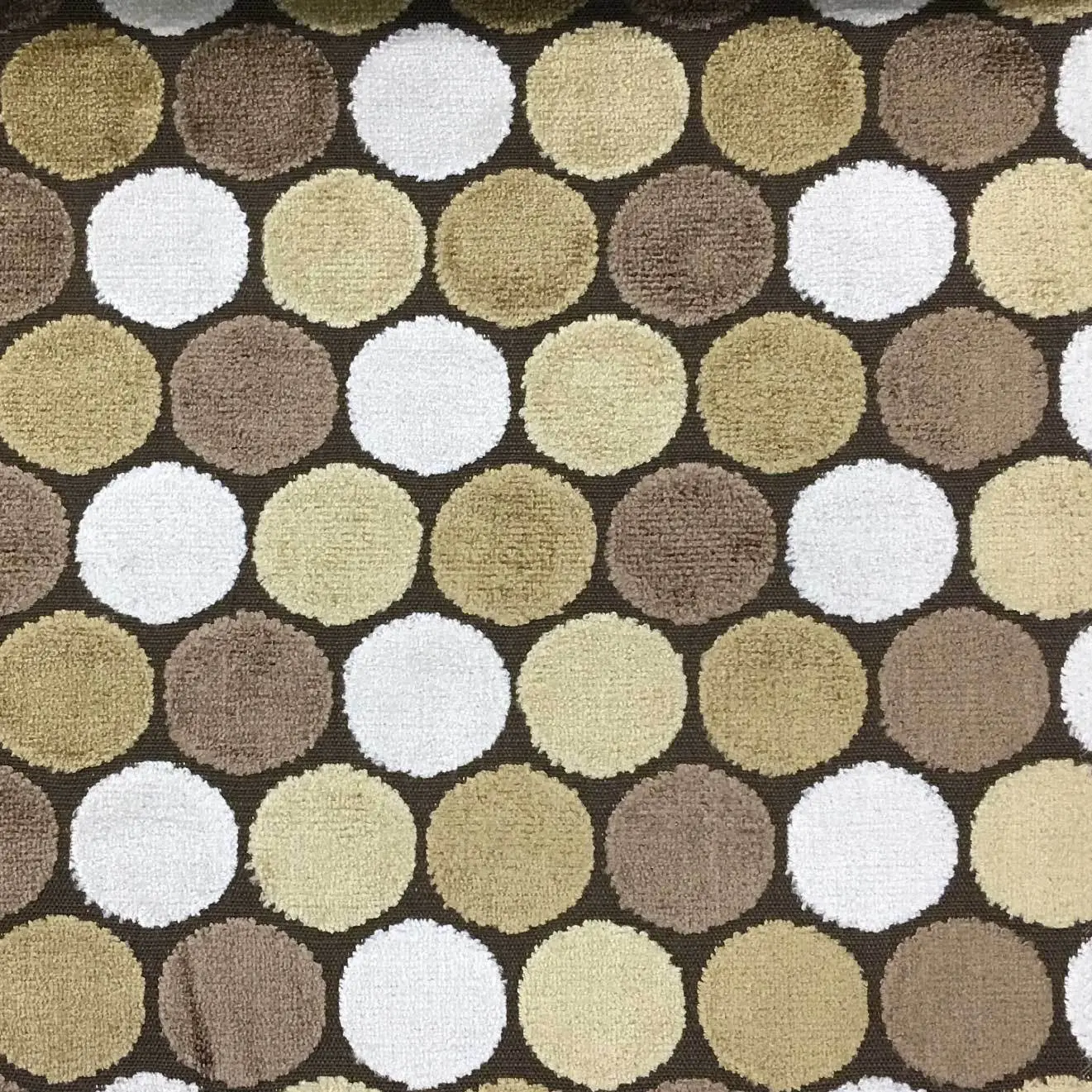 BUDDHA - POLKA DOT PATTERN CUT VELVET UPHOLSTERY FABRIC BY THE YARD