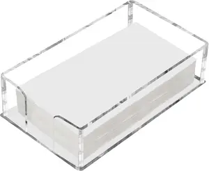 Acrylic Guest Towel Napkin Holder, Clear Bathroom Paper Hand Towels Storage Tray, Disposable Paper Towel Holder for Bathroom, Kitchen, Parties, Weddings, and Various Events .8.5''x4.9''x2.4''