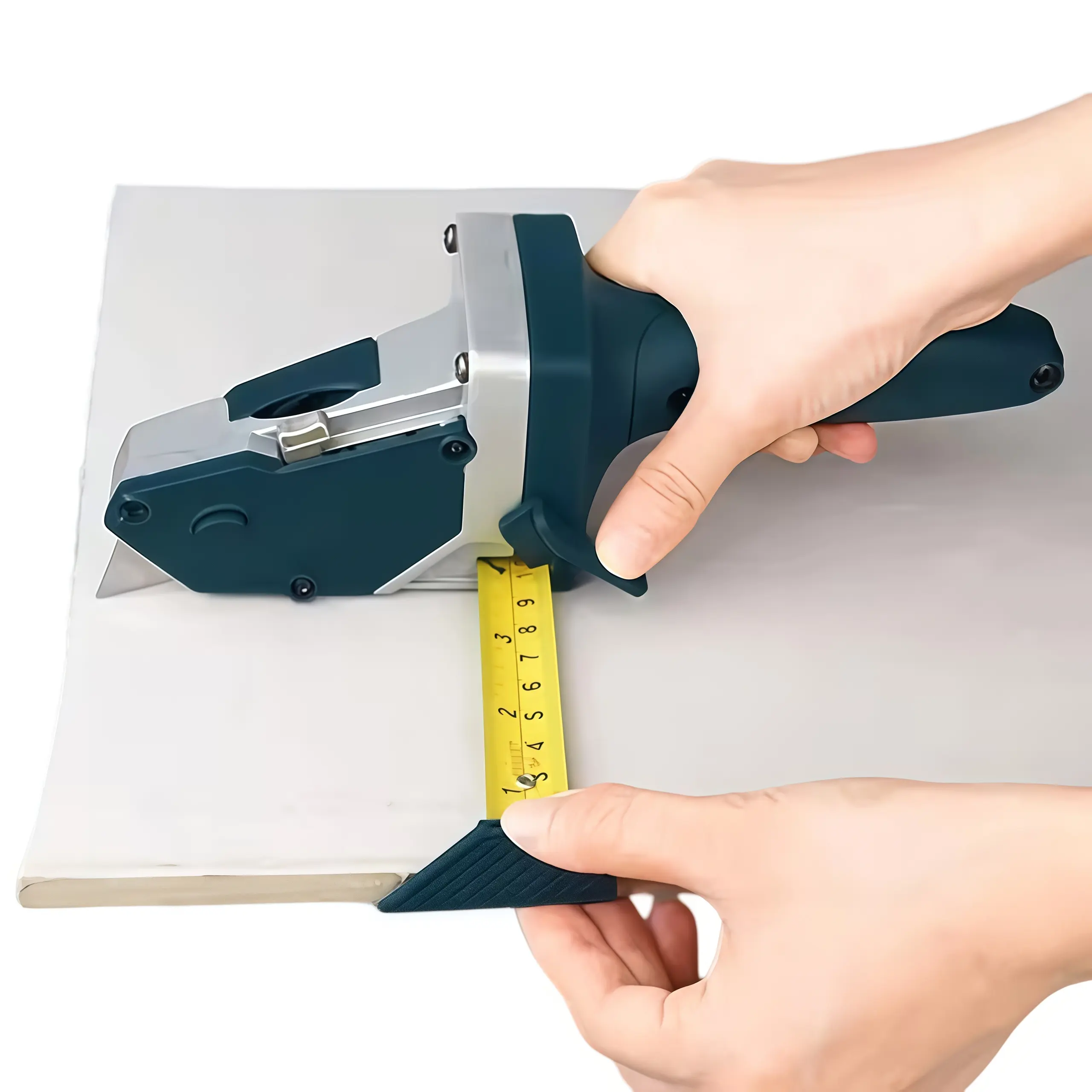 Gypsum Board Cutting Knife And Tape Measure 2 in 1, Automatic Locking Scale, Replaceable Blades, Easy to Cut Gypsum Board/Wallboard, Essential Tool for Decoration Carpentry