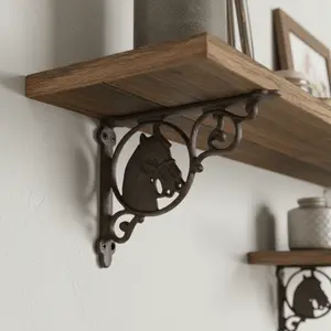 Horse Head Shelf Bracket, Equestrian Cast Iron Wall Mount Support