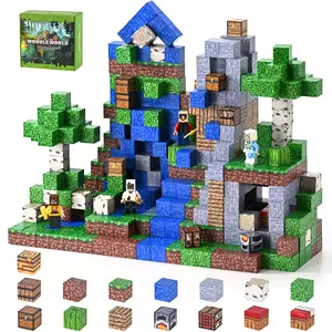 300PCS Magnetic Building Blocks Pixel World Theme STEM Educational Toy—A Screen-Free Sensory Construction Set. A Great Easter Basket Filler and Birthday Gift for Boys and Girls Ages 3+