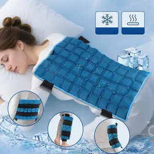 Microwave Heating pad Large Ice Hot Compress Pack, 1 Piece Reusable Cold & Hot Compress Ice Pack for Knee Ankle Leg Back, Strap-on Body Ice Bag for Women & Men, Cooling Pads, Wearable Cold Pack