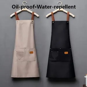 Unisex Kitchen Apron, Cross-Back Design, Anti-Stain Cooking Apron, Pure Color Neck Tie Apron for Home Cooking & Workwear